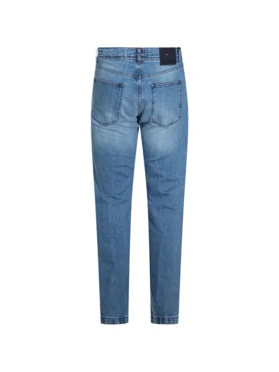 Kiton Washed Jeans In Blue