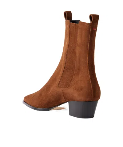 Aeyde Solid Color Suede Ankle Boots In Multi