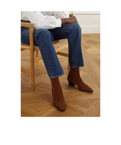 Aeyde Solid Color Suede Ankle Boots In Multi