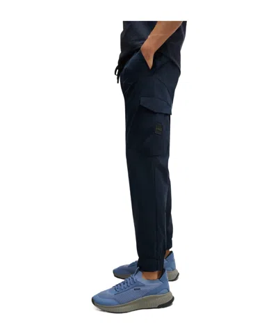 Hugo Boss Drawstring Cargo Jogger Pants In Black