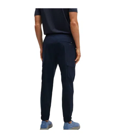 Hugo Boss Drawstring Cargo Jogger Pants In Black