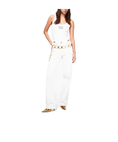 Versace Solid Color Belt In Nude