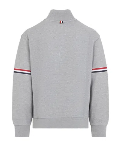 Thom Browne Rwb Engineered Stripe Loopback Sweatshirt In Gray