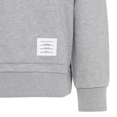 Thom Browne Rwb Engineered Stripe Loopback Sweatshirt In Gray