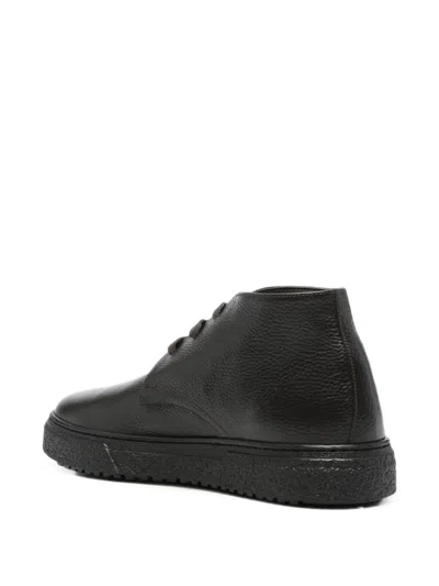 Corneliani Grainy-leather Boots In Black