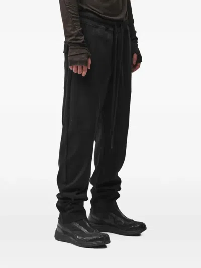 Thom Krom Drawstring Drop-crotch Trousers In Black