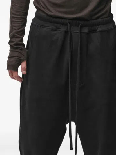 Thom Krom Drawstring Drop-crotch Trousers In Black