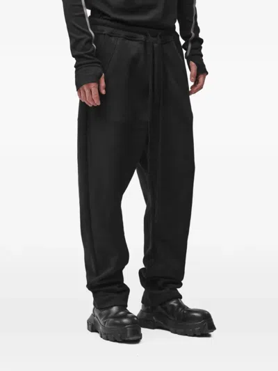 Thom Krom Drawstring Dropped-crotch Trousers In Black