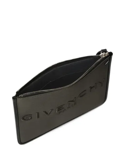 Givenchy Cargo Logo-embossed Pouch In Gray