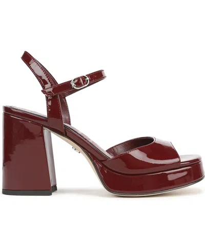 Sam Edelman Fleur Platform Sandal In French Merlot Patent Leather