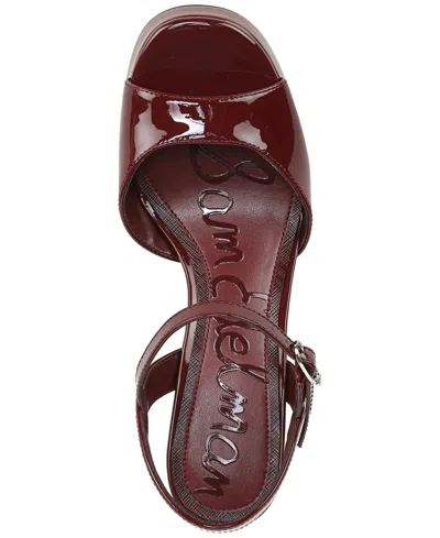 Sam Edelman Fleur Platform Sandal In French Merlot Patent Leather