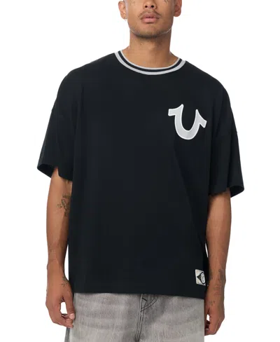 True Religion Men's Script Heavyweight Oversized T-shirt In Black