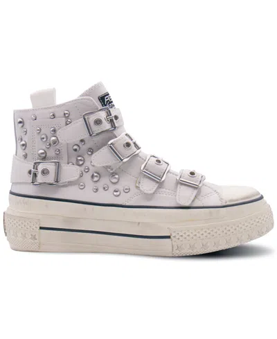 Ash Rainbow Studs High Top Platform Sneaker In Off White