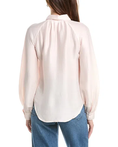 Bella Dahl Long Sleeve Raglan Silk-blend Pullover In Pink