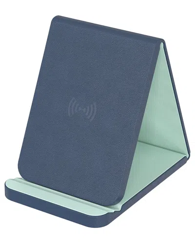 Phunkee Tree Folding Leather Wireless Charging Stands In Blue