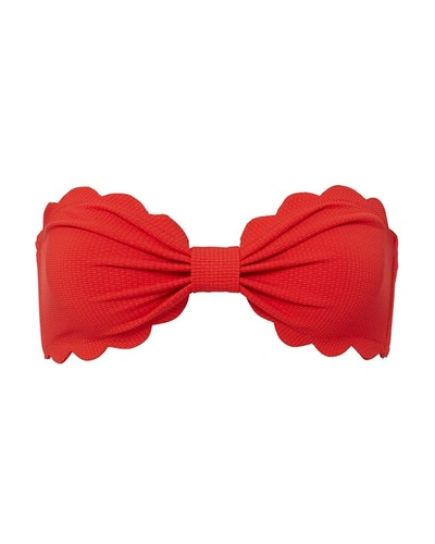 Shop Marysia Antibes Poppy Red Bandeau Bikini Top