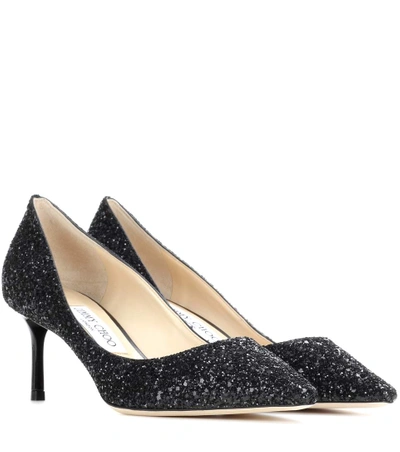 Shop Jimmy Choo Romy 60 Glitter Pumps In Llack