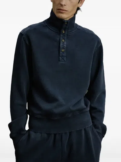 Entire Studios Button-placket Sweater In Blue