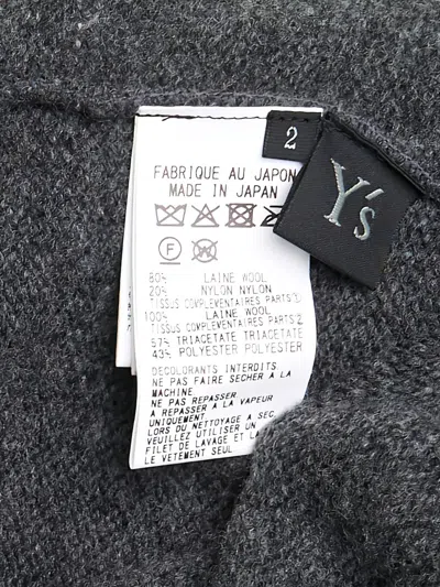 Y's Patchwork-design Button-up Cardigan In Gray