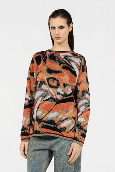Roberto Cavalli Pullover Mit Butterfly-print In Multi