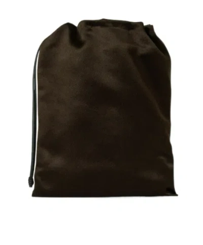 The Row Ray Rectangular Clutch In Dark Brown