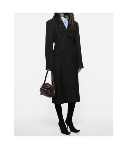 Acne Studios Wool Double-breasted Coat In Black