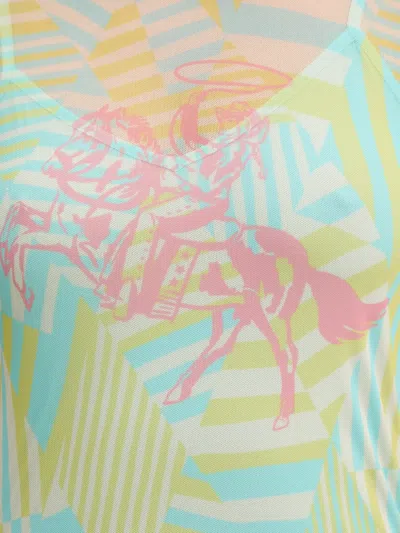 Never Fully Dressed Geometric-print Mesh T-shirt In Neutrals