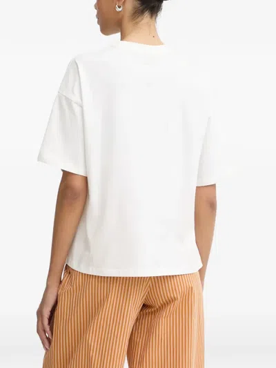 Never Fully Dressed Peach-print Cotton T-shirt In White
