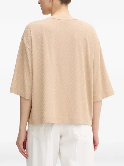 Mos Mosh Mmtash O-ss Chevron-patterned T-shirt In Neutral