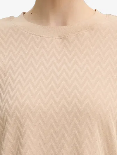 Mos Mosh Mmtash O-ss Chevron-patterned T-shirt In Neutral