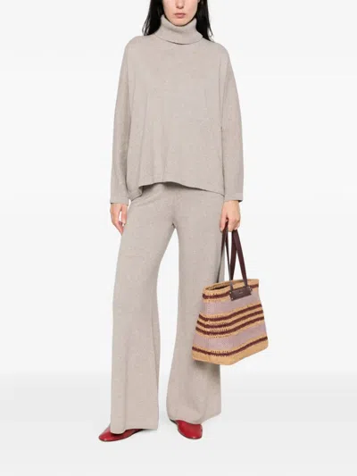 Panicale Roll-neck Knitted Sweater In Neutrals