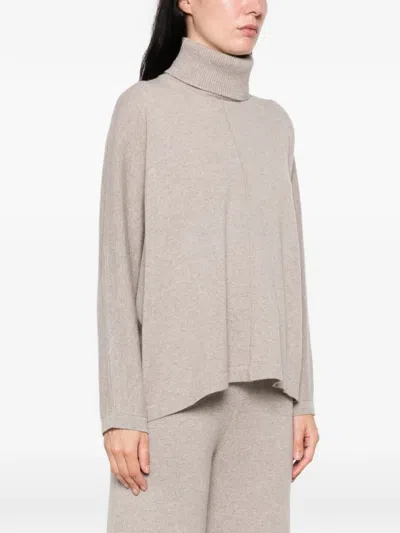 Panicale Roll-neck Knitted Sweater In Neutrals