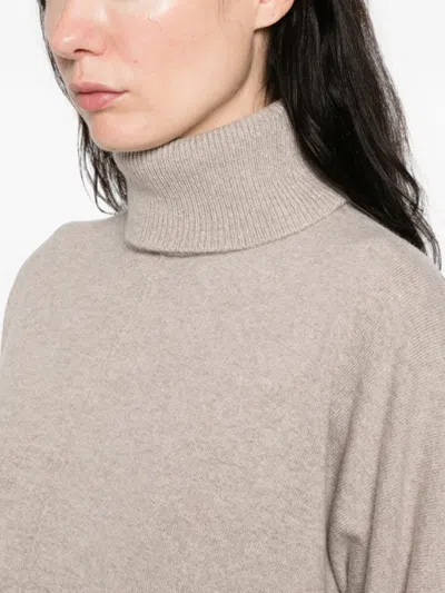 Panicale Roll-neck Knitted Sweater In Neutrals