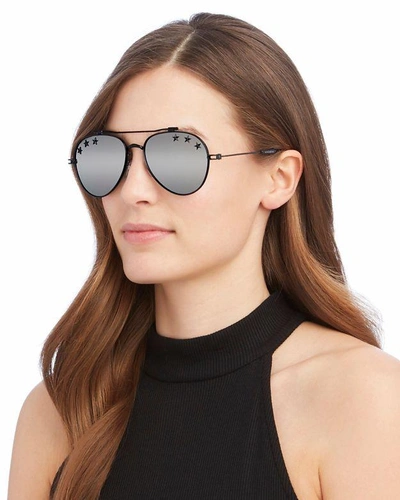 Shop Givenchy Silver Mirror Star Aviator Sunglasses Metallic