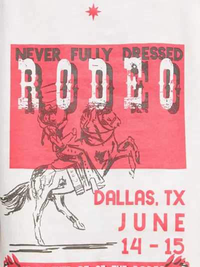 Never Fully Dressed Rodeo Graphic-print T-shirt In 화이트