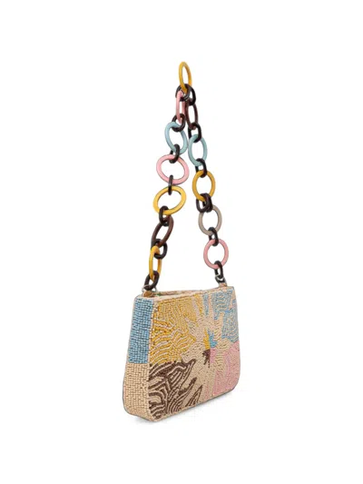 Never Fully Dressed Bead-embellished Chain-link Clutch In Multi