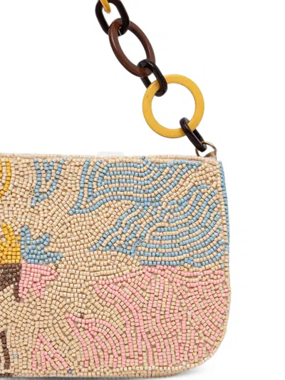 Never Fully Dressed Bead-embellished Chain-link Clutch In Multi