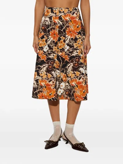 Marni Patterned Skirt In 오렌지