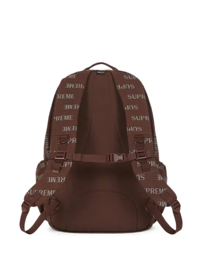 Supreme Logo-print Backpack In Brown