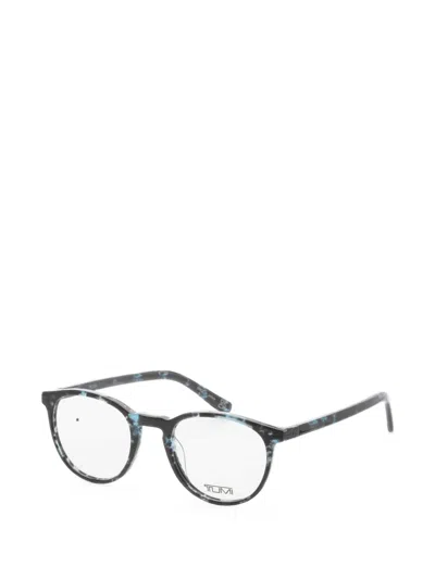 Tumi Mottled-effect Round-frame Glasses In Multi