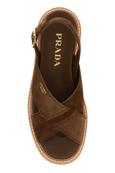 Prada Sandali Evolve Sandal In Brown