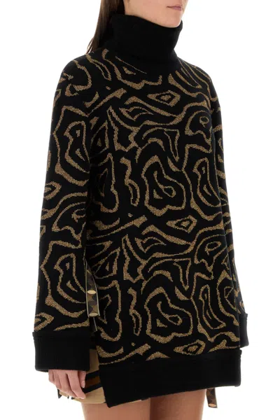 Pucci Embroidered Polyester Blend Oversize Sweater In Black