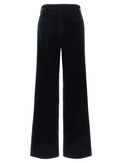 Max Mara Dark Blue Regular Front Pants In Black