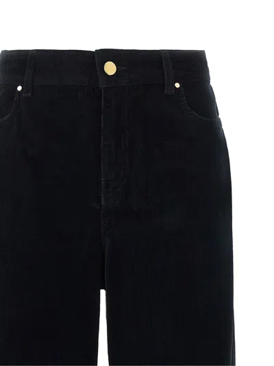 Max Mara Dark Blue Regular Front Pants In Black