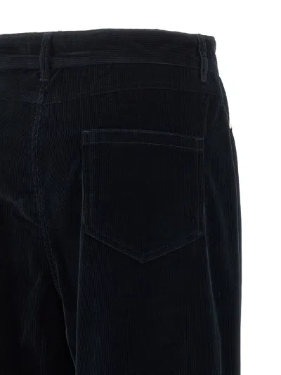 Max Mara Dark Blue Regular Front Pants In Black