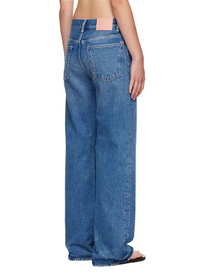 Acne Studios Womens Mid Blue Vintage Blue Flared-leg Denim Jeans In Blue