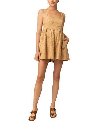 Line & Dot Brin Romper In Tan
