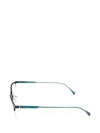 Tommy Hilfiger Logo-detail Rectangle-frame Glasses In Black