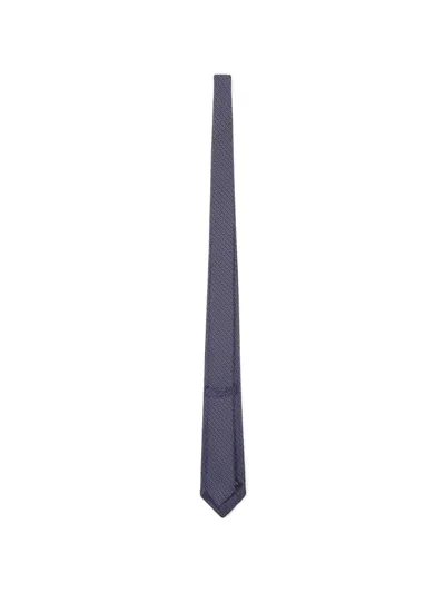 Kiton Fabric Tie With Micro Geometric Pattern In Gray