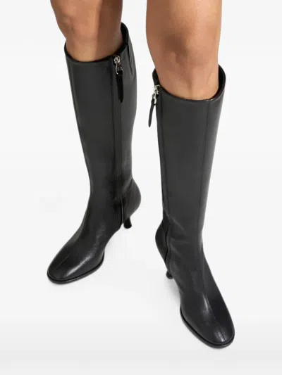 Aeyde Catherine Zip-up Tall Boots In Black